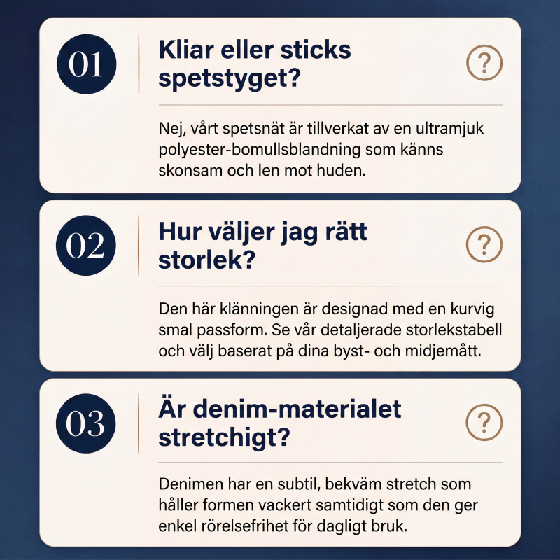Damens mode: Genomskinlig spets-denim-miniklänning