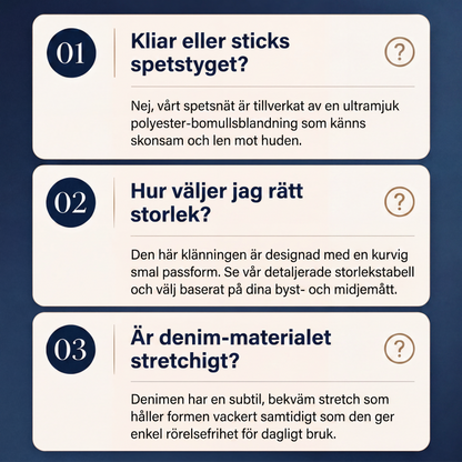 Damens mode: Genomskinlig spets-denim-miniklänning