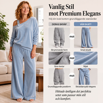 Bästsäljare🔥 Off-shoulder-set med vida ben