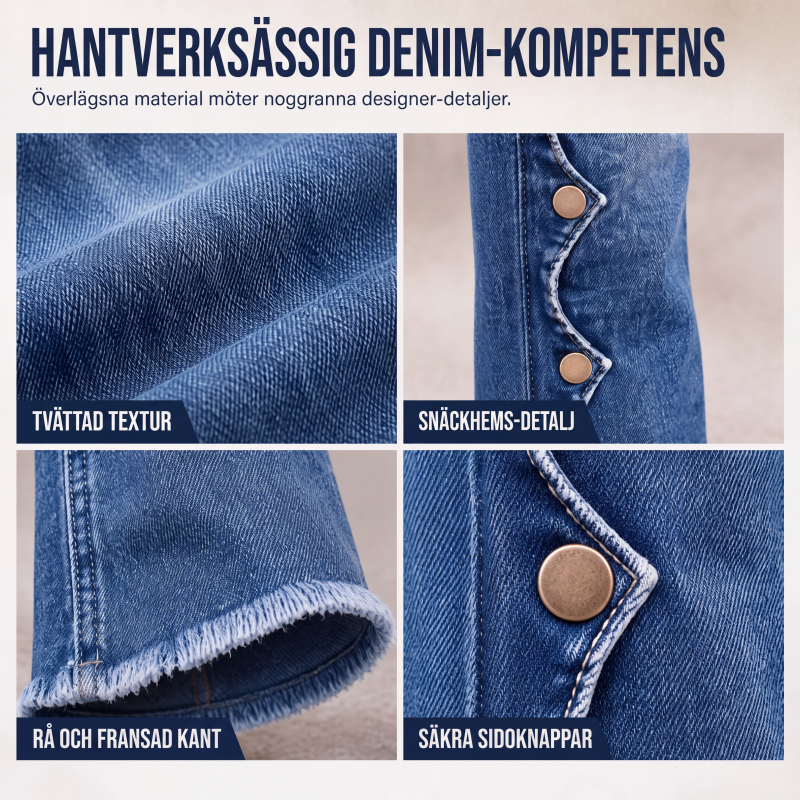 Damernas högmidjade slitna bootcut-jeans