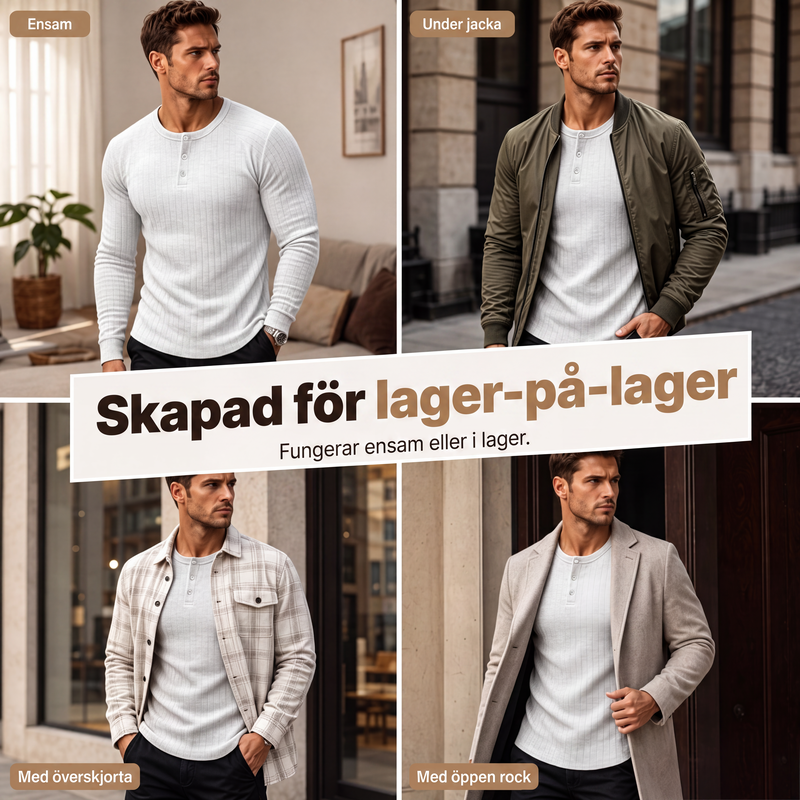 Herr Henley-skjorta i slim fit