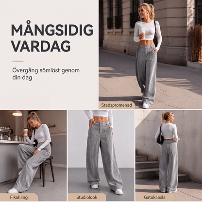 Bästsäljare🔥 👖 Vida byxor med sidfickor
