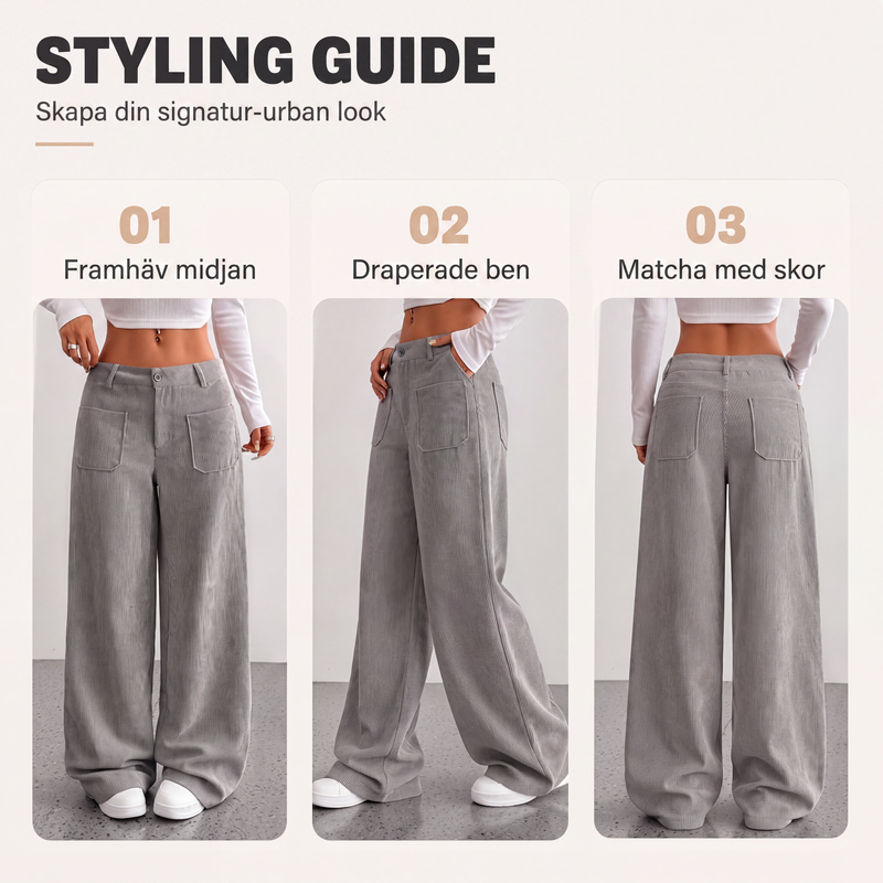 Bästsäljare🔥 👖 Vida byxor med sidfickor