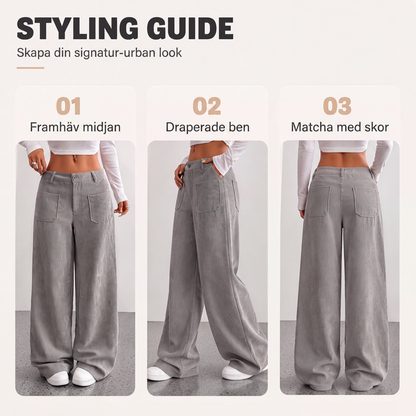 Bästsäljare🔥 👖 Vida byxor med sidfickor