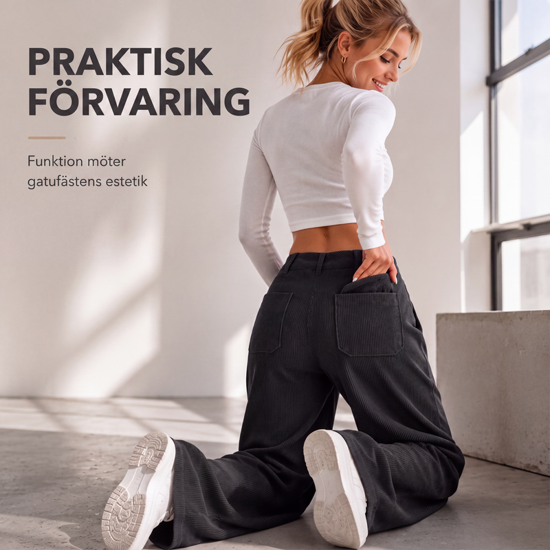 Bästsäljare🔥 👖 Vida byxor med sidfickor