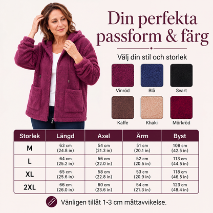Damens löst sittande Sherpa-huvtröja