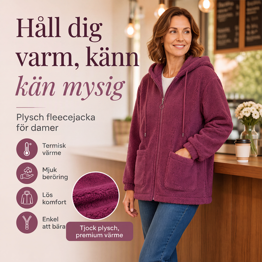 Damens löst sittande Sherpa-huvtröja