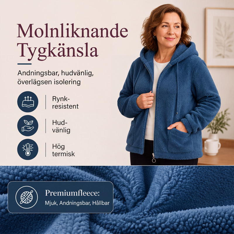 Damens löst sittande Sherpa-huvtröja