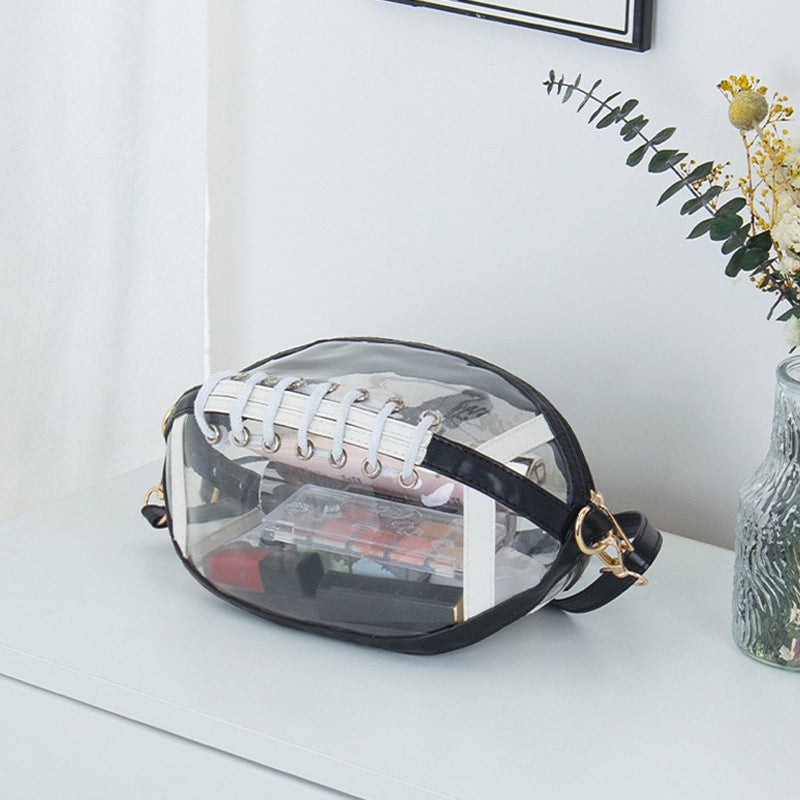 🏈 Genomskinlig crossbody-väska i form av en fotboll – matchdagens stil möter vardagens praktiska användbarhet ✨