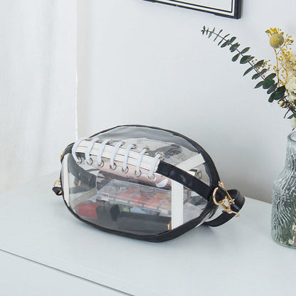 🏈 Genomskinlig crossbody-väska i form av en fotboll – matchdagens stil möter vardagens praktiska användbarhet ✨