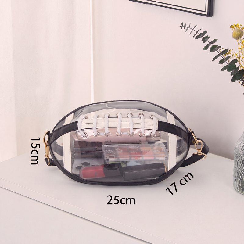 🏈 Genomskinlig crossbody-väska i form av en fotboll – matchdagens stil möter vardagens praktiska användbarhet ✨