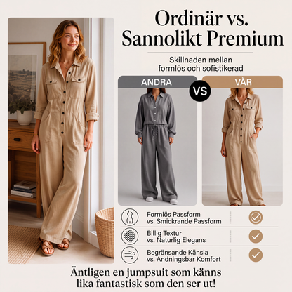 Nya ankomster📦 👗 Klassisk cargo-jumpsuit med vida ben – tidlös komfort för aktiva kvinnor
