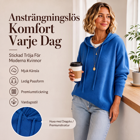 👚Kvinnors lediga huvtröja i stickad