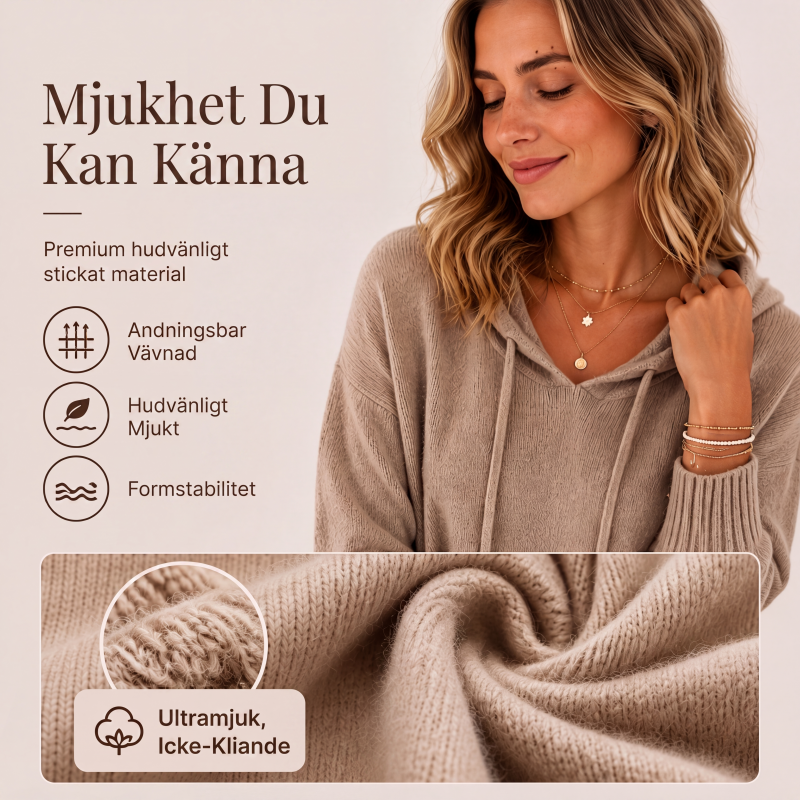 👚Kvinnors lediga huvtröja i stickad