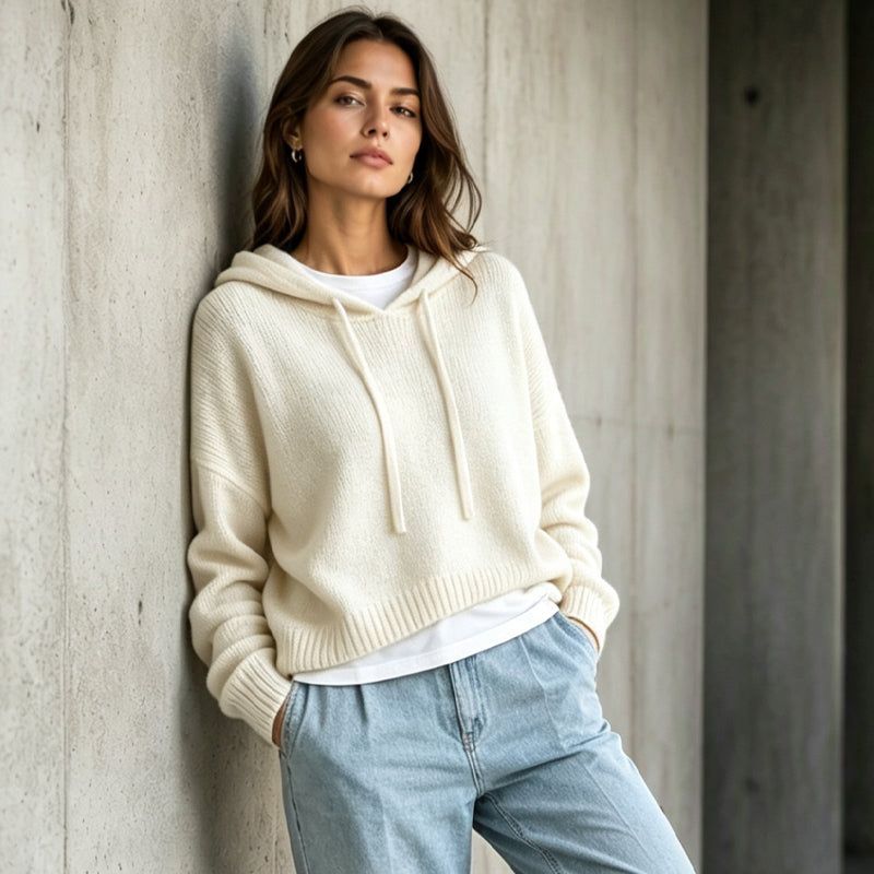 👚Kvinnors lediga huvtröja i stickad