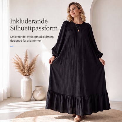 Nyhet✨ 🌸 Flödande maxiklänning med volangdetaljer – mjuk och andningsbar för hela dagen