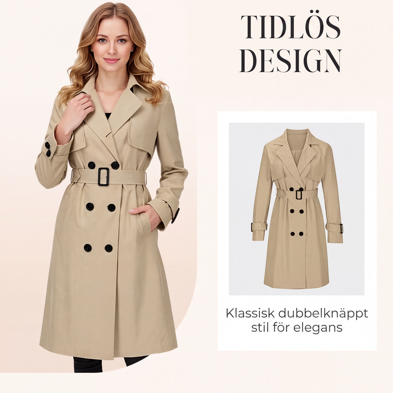 🍂Nya höstnyheter|Kvinnors lediga dubbelknäppt trenchcoat