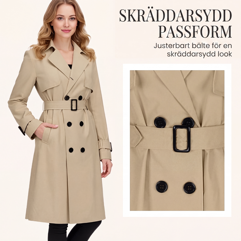 🍂Nya höstnyheter|Kvinnors lediga dubbelknäppt trenchcoat
