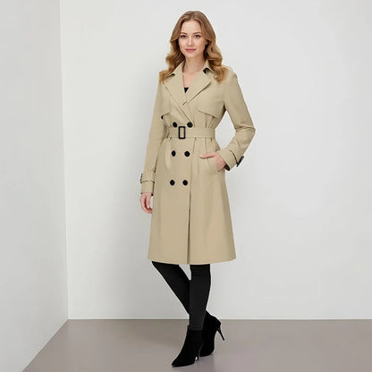 🍂Nya höstnyheter|Kvinnors lediga dubbelknäppt trenchcoat