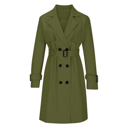 🍂Nya höstnyheter|Kvinnors lediga dubbelknäppt trenchcoat