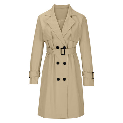 🍂Nya höstnyheter|Kvinnors lediga dubbelknäppt trenchcoat