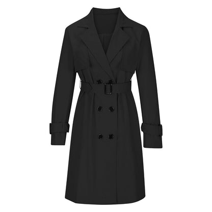 🍂Nya höstnyheter|Kvinnors lediga dubbelknäppt trenchcoat