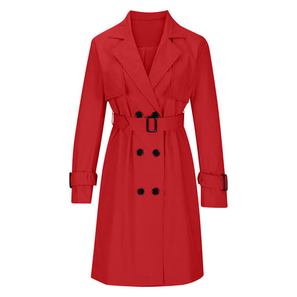 🍂Nya höstnyheter|Kvinnors lediga dubbelknäppt trenchcoat
