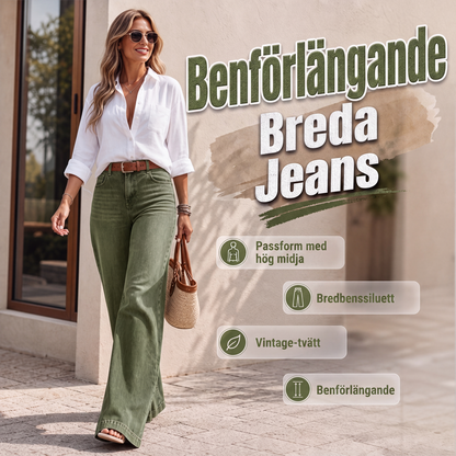 🔥50% rabatt! 👖 Vintage högmidjade bredbenta jeans – benförlängande, bekväm passform, enkel att styla dag som kväll. ✨