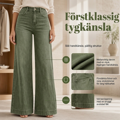 🔥50% rabatt! 👖 Vintage högmidjade bredbenta jeans – benförlängande, bekväm passform, enkel att styla dag som kväll. ✨