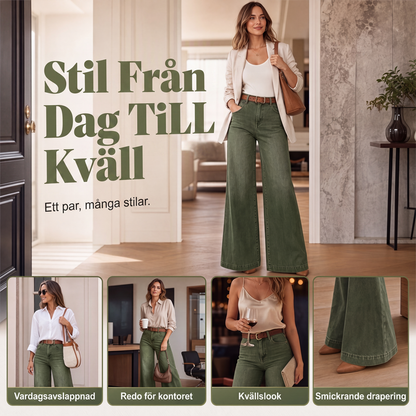 🔥50% rabatt! 👖 Vintage högmidjade bredbenta jeans – benförlängande, bekväm passform, enkel att styla dag som kväll. ✨