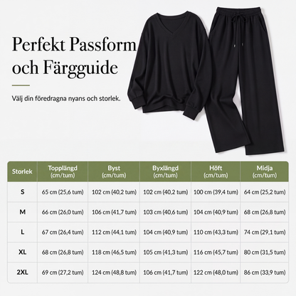 👚 50 % RABATT | Avslappnat, stilfullt och enkelt – 2-delat loungeset för damer med byxor