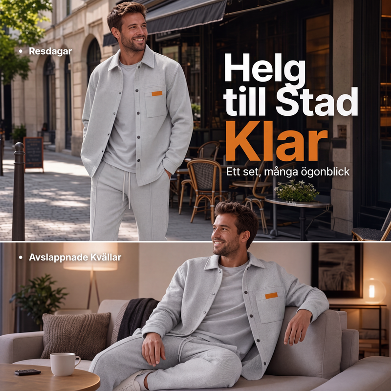 Nyhet✨ 🧥 Modernt tvådelat set för män i premiumkvalitet – avslappnad stil för kontor och helg