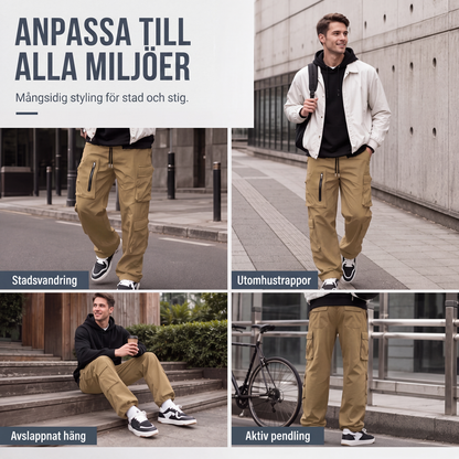 🔥 Tidsbegränsat erbjudande ✨ Cargo-byxor med flera fickor 👖 Praktisk design, bekväm passform och snygg casual-look