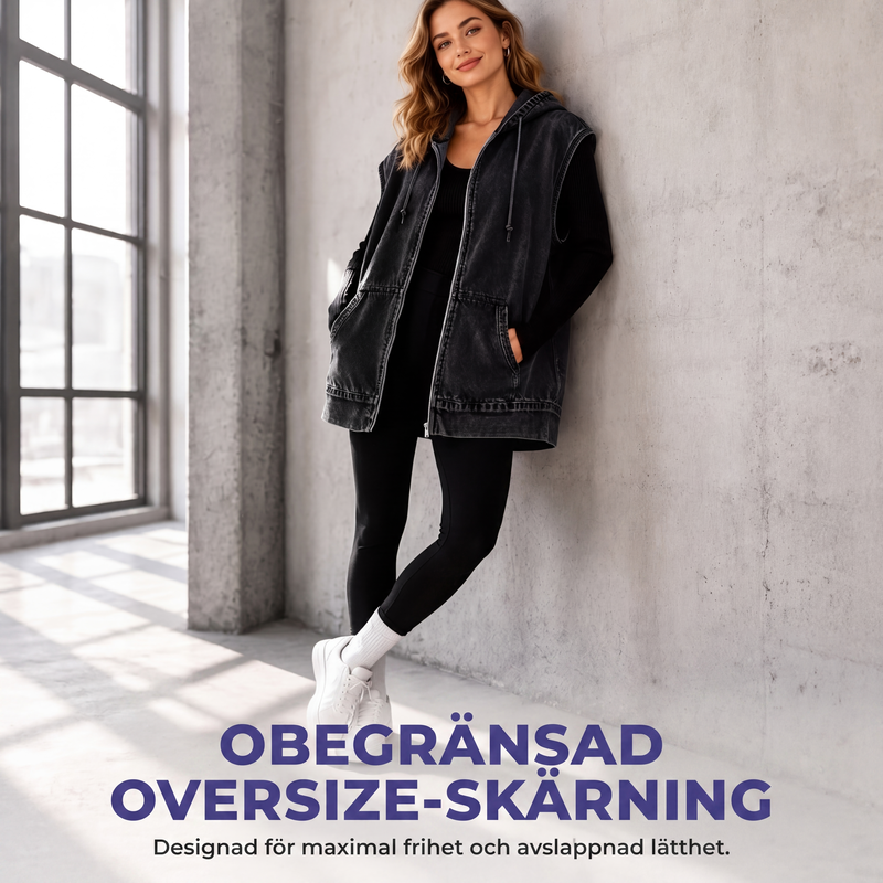 🔥Bästsäljare🧥 Oversize känguväst med huva