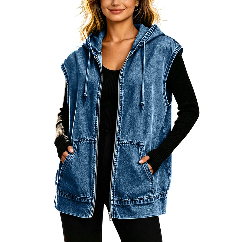 🔥Bästsäljare🧥 Oversize känguväst med huva