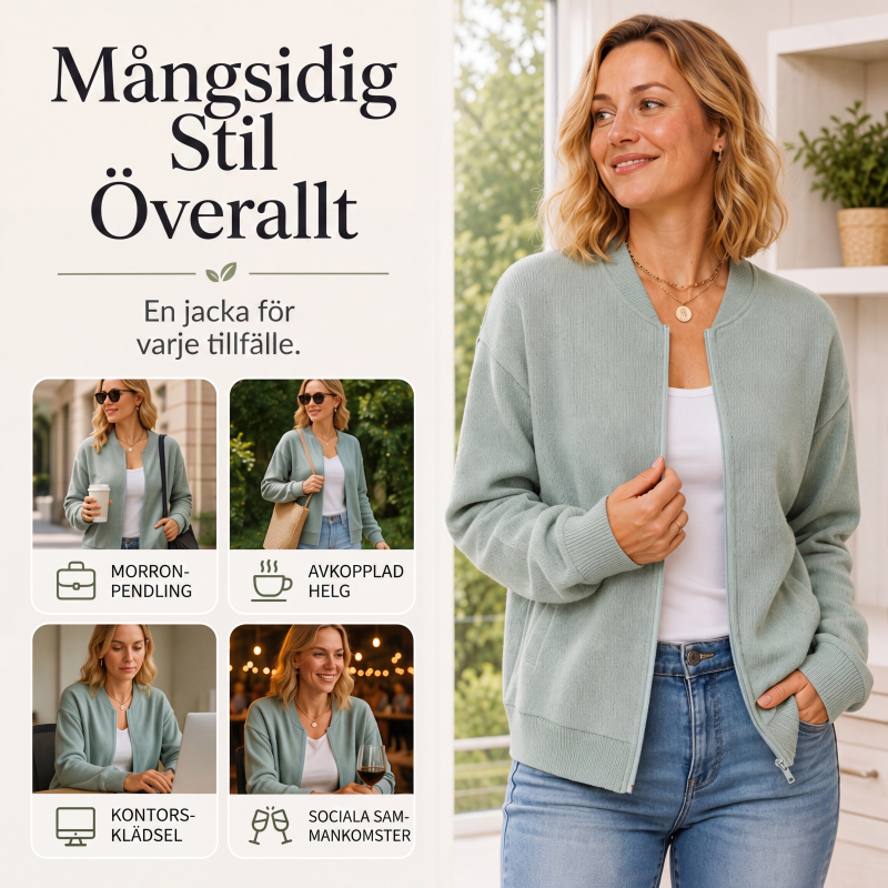Kvinnors lediga stickad basebolljacka