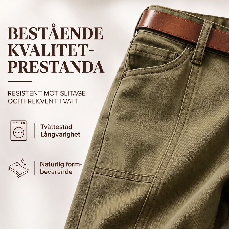Moderna, vidbyxade fritidsbyxor för damer