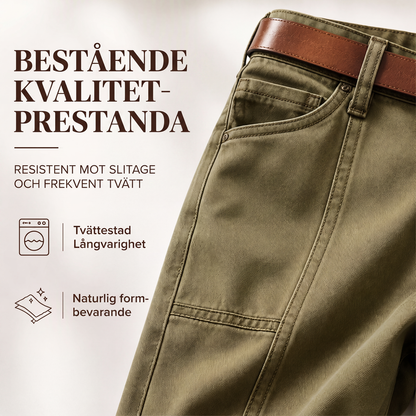 Moderna, vidbyxade fritidsbyxor för damer