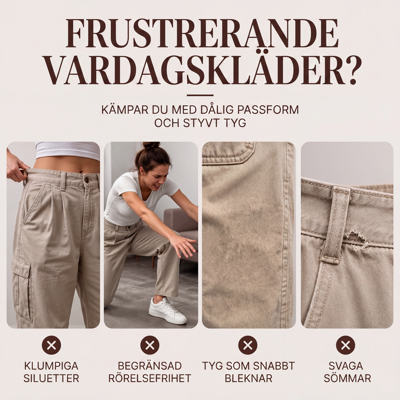 Moderna, vidbyxade fritidsbyxor för damer